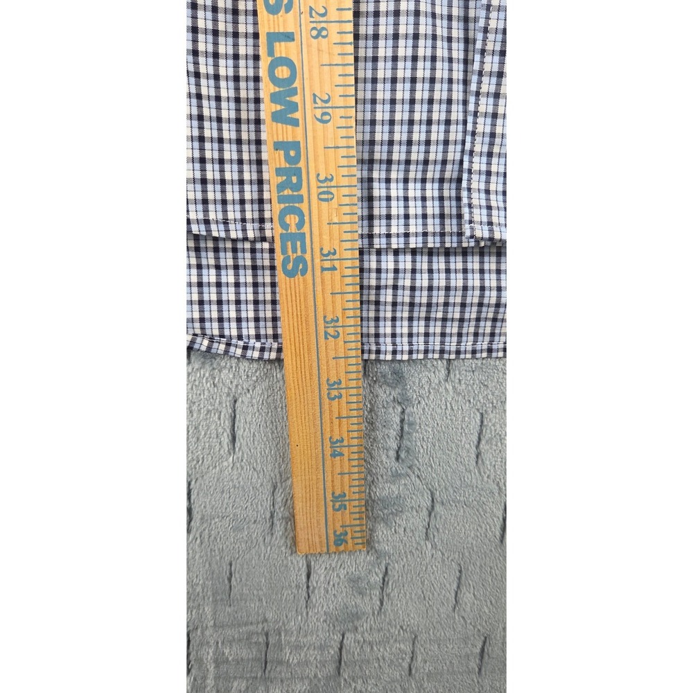 Michael Michael Kors Mens Tailored Fit Button Down Shirt Blue Micro Check L - Picture 7 of 7